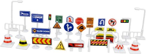 28pcs 1:64 Scale Playset, Miniature Traffic Signs, Layout for DIY Projects, C in Saudi Arabia