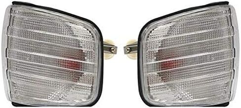 2X Turn signal Indicator Corner light Lamp for Mercedes Benz S Class W126 1980-1991 (1 Pair White) in Saudi Arabia