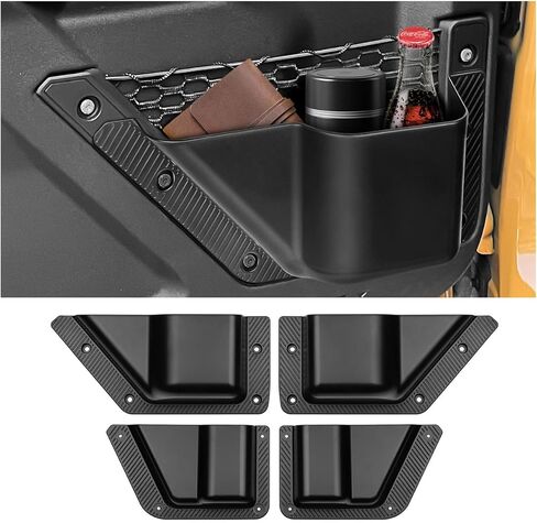 2 قطعة جيوب تخزين للباب الأمامي متوافقة مع 2021-2025 2026 Ford Bronco Accessories حامل أكواب صندوق منظم جانبي لتخزين برونكو 2/4 باب (ليس رياضيًا) in Kuwait