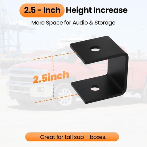 For 2014-2018 Chevy Silverado GMC Sierra Crew Cab Rear Seat Lift Kit, 2.5 Inch Height Increase, Black Steel Brackets for Added Storage & Audio System Space in Saudi Arabia