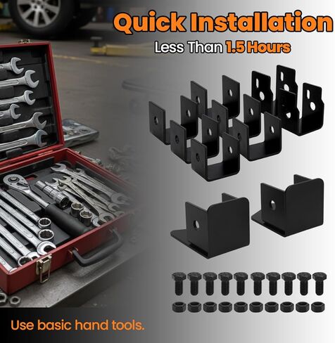 For 2014-2018 Chevy Silverado GMC Sierra Crew Cab Rear Seat Lift Kit, 2.5 Inch Height Increase, Black Steel Brackets for Added Storage & Audio System Space in Saudi Arabia