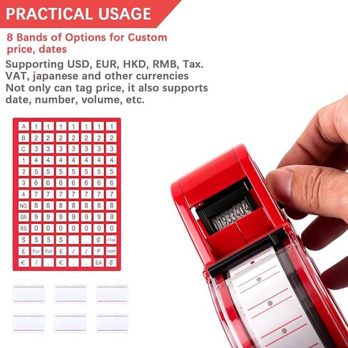 2 Pack Pricing Gun - 8 Digits Price Tag Gun with 8000 Labels & 4 Ink Rollers Kit Red Pricing Label Maker for Retailer,Supermarket in Saudi Arabia