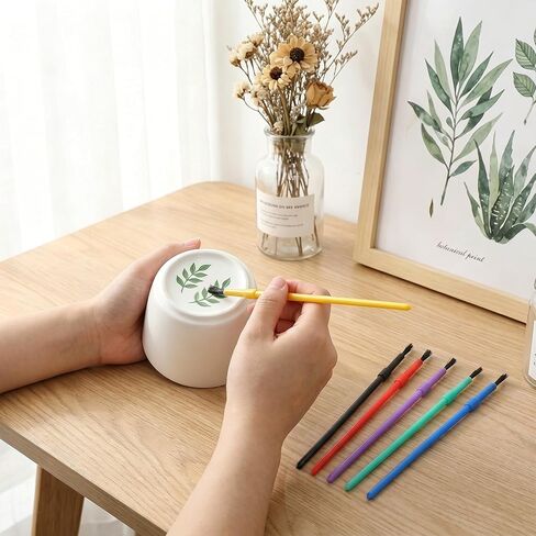 100 PCS Paint Brush Set, Plastic Paint Brushes Tiny Watercolor Brushes Touch up Paintbrushes Colorful Detail Painting Kit Art Supplies for Educational & Learning Activity Artists Beginners in Saudi Arabia