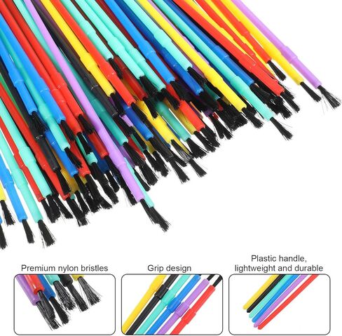 100 PCS Paint Brush Set, Plastic Paint Brushes Tiny Watercolor Brushes Touch up Paintbrushes Colorful Detail Painting Kit Art Supplies for Educational & Learning Activity Artists Beginners in Saudi Arabia