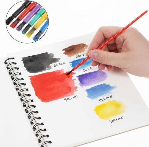 100 PCS Paint Brush Set, Plastic Paint Brushes Tiny Watercolor Brushes Touch up Paintbrushes Colorful Detail Painting Kit Art Supplies for Educational & Learning Activity Artists Beginners in Saudi Arabia