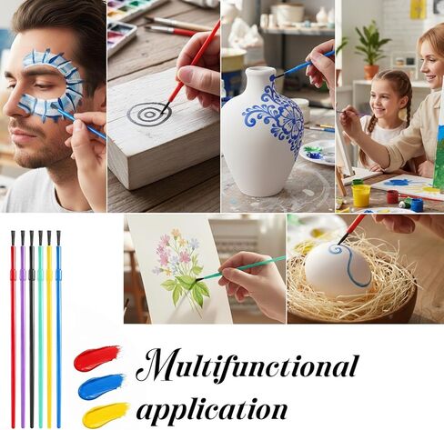 100 PCS Paint Brush Set, Plastic Paint Brushes Tiny Watercolor Brushes Touch up Paintbrushes Colorful Detail Painting Kit Art Supplies for Educational & Learning Activity Artists Beginners in Saudi Arabia