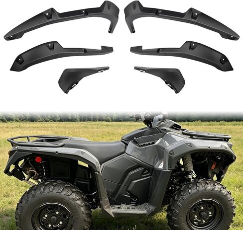 حاجز مشاعل لـ Outlander G3l 500 700 2023+، مجموعة واقيات الطين الأمامية والخلفية المدمجة المتوافقة مع ملحقات Can-Am Outlander 500 700 PRO 2023 2024 2025 in Kuwait