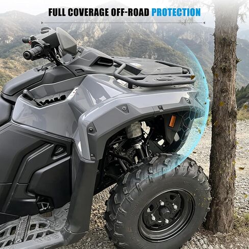 حاجز مشاعل لـ Outlander G3l 500 700 2023+، مجموعة واقيات الطين الأمامية والخلفية المدمجة المتوافقة مع ملحقات Can-Am Outlander 500 700 PRO 2023 2024 2025 in Kuwait