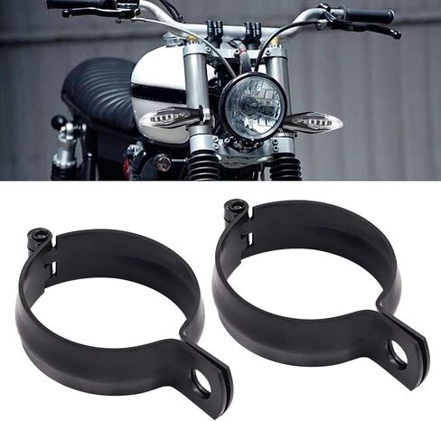 Motorcycle Turn Signal Light Bracket, Universal Signal Indicator Holder Fork Clamps Spotlight Mount Bracket for Bike Chopper (Black, 52-60mm) in Saudi Arabia
