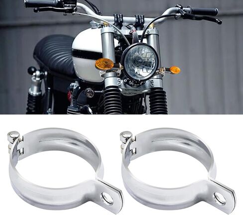 Motorcycle Turn Signal Light Bracket, Universal Signal Indicator Holder Fork Clamps Spotlight Mount Bracket for Bike Chopper (Black, 52-60mm) in Saudi Arabia