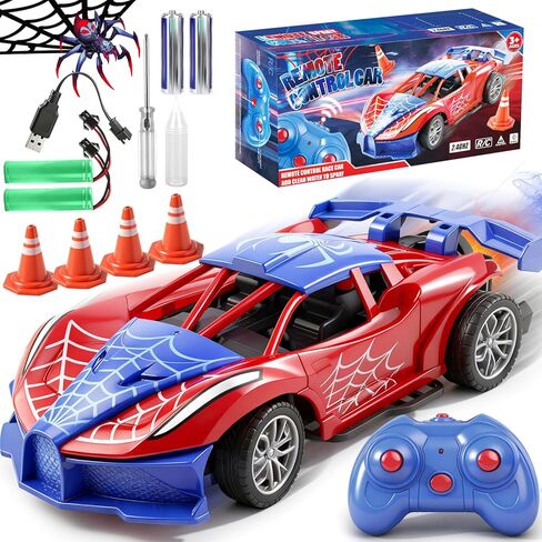 2.4GHz RC Small Drift Car,1：18 Cool Spider Remote Control Car with Glowing Tail Light & Mist, Rechargeable Spider Toys Vehicles Gifts for 3 4 5 6 7 8 9 10 11 12Year Old Boys Age in Saudi Arabia