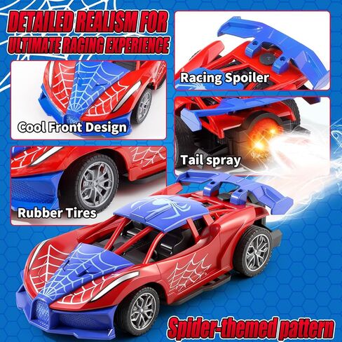 2.4GHz RC Small Drift Car,1：18 Cool Spider Remote Control Car with Glowing Tail Light & Mist, Rechargeable Spider Toys Vehicles Gifts for 3 4 5 6 7 8 9 10 11 12Year Old Boys Age in Saudi Arabia