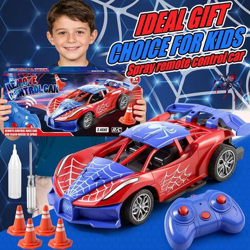 2.4GHz RC Small Drift Car,1：18 Cool Spider Remote Control Car with Glowing Tail Light & Mist, Rechargeable Spider Toys Vehicles Gifts for 3 4 5 6 7 8 9 10 11 12Year Old Boys Age in Saudi Arabia