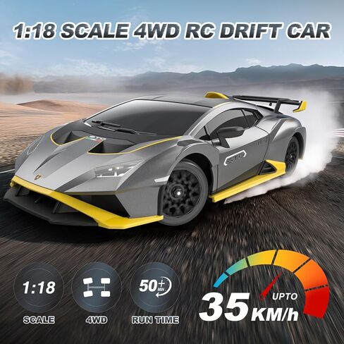 Lamborghini Remote Control Car, 1:18 Scale Lambo Toy Car, Officially Licensed Fast Rc Cars with Led Light, Race Car Toys for 4-12 Boys Girls Adults Birthday Ideas Gift. in Saudi Arabia