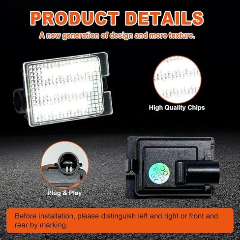 LED License Plate Tag Lights Compatible with Durango 2014 2015 2016 2017 2018 2019 2020 2021 2022, 6500K White Tag Light Assembly Replacement, Clear Lens Tag Lamp, 2PCS in Saudi Arabia