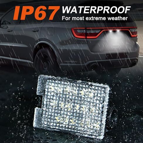 LED License Plate Tag Lights Compatible with Durango 2014 2015 2016 2017 2018 2019 2020 2021 2022, 6500K White Tag Light Assembly Replacement, Clear Lens Tag Lamp, 2PCS in Saudi Arabia