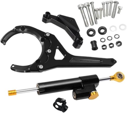 طقم تثبيت دعامة تثبيت مخمد التوجيه متوافق مع GSX-S1000GX 2024 2025 2026(Black-B) in Kuwait