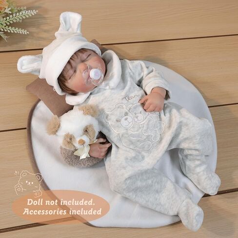 10 Pcs Baby Doll Accessories, Reborn Baby Doll Clothes with Bassinet for 17-22 Inch Realistic Baby Dolls, Pretend Play Outfit Set in Saudi Arabia
