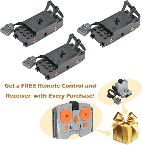 Power Funtion Train Motor Kit，3Pcs Train Motor with Wheels&Pins，Compatible with L Brand in Saudi Arabia
