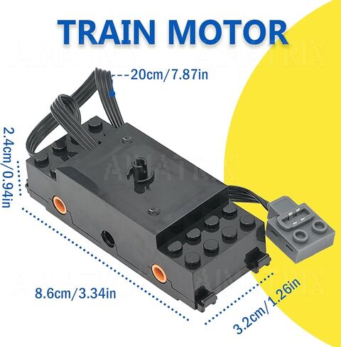 Power Funtion Train Motor Kit，3Pcs Train Motor with Wheels&Pins，Compatible with L Brand in Saudi Arabia