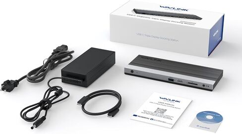 WAVLINK USB C Docking Station Dual Monitor, USB C Hub Laptop Triple Display, USB C to 2 HDMI,DisplayPort, PD Charging, Ethernet, 5 USB, SD/TF Read, Audio for MacBook Dell HP Lenovo Surface, Blue in Saudi Arabia