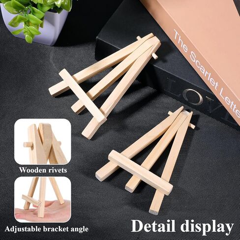 100 Pcs Mini Wood Easel Stands, 5 Inch Small Wooden Canvas Easels for Display, Arts & Crafts Easels Tripod for Tabletop Painting, Weddings, Photos, Business Cards, DIY Crafts, Home Decoration in Saudi Arabia