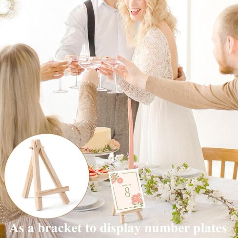 100 Pcs Mini Wood Easel Stands, 5 Inch Small Wooden Canvas Easels for Display, Arts & Crafts Easels Tripod for Tabletop Painting, Weddings, Photos, Business Cards, DIY Crafts, Home Decoration in Saudi Arabia