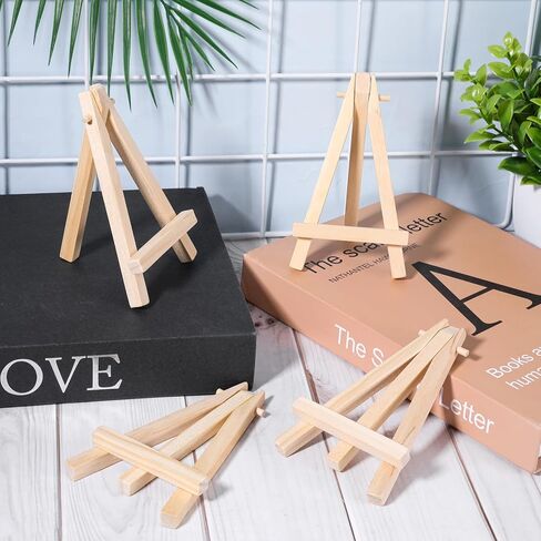 100 Pcs Mini Wood Easel Stands, 5 Inch Small Wooden Canvas Easels for Display, Arts & Crafts Easels Tripod for Tabletop Painting, Weddings, Photos, Business Cards, DIY Crafts, Home Decoration in Saudi Arabia