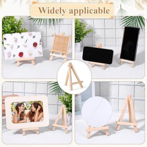 100 Pcs Mini Wood Easel Stands, 5 Inch Small Wooden Canvas Easels for Display, Arts & Crafts Easels Tripod for Tabletop Painting, Weddings, Photos, Business Cards, DIY Crafts, Home Decoration in Saudi Arabia