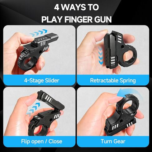 Multifunctional Fidget Gun Fidget Toys Adults Fidget Slider for Adults Stress Relief ADHD/ADD/Autism Cool Gadgets Toys-Black ZX in Saudi Arabia