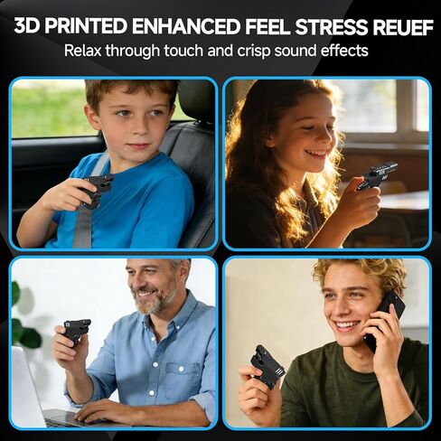 Multifunctional Fidget Gun Fidget Toys Adults Fidget Slider for Adults Stress Relief ADHD/ADD/Autism Cool Gadgets Toys-Black ZX in Saudi Arabia