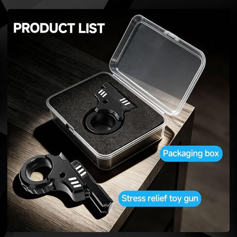 Multifunctional Fidget Gun Fidget Toys Adults Fidget Slider for Adults Stress Relief ADHD/ADD/Autism Cool Gadgets Toys-Black ZX in Saudi Arabia