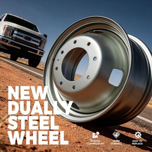 عجلة فولاذية مزدوجة جديدة مقاس 17 بوصة 17x6.5 متوافقة مع 2005-2025 Ford F350 Super Duty استبدال 5T341015NB 560-03615 in Kuwait