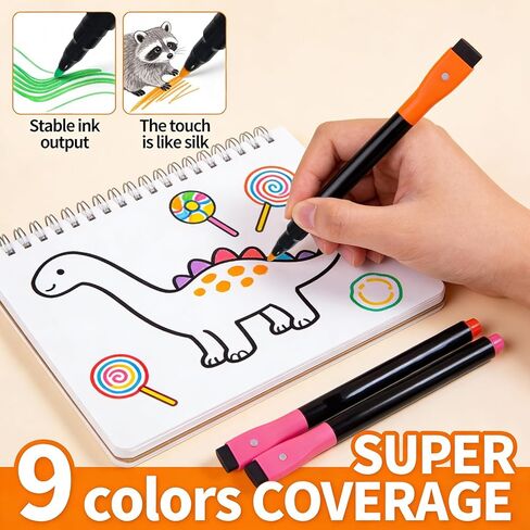 Signsxcel Magnetic 9 Colors Liquid Markers for LED Note Board,Compatible with LED Drawing Board, Windows, Blackboard, Glass,Neon Erasable Markers, Fluorescent Wet or Dry Erase Markers Fine Tip in Saudi Arabia
