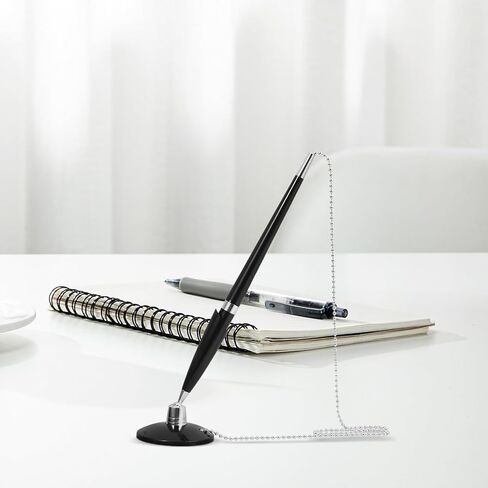 قلم حبر جاف ثابت من Yardwe Desk مع سلسلة قلم توقيع سطح المكتب الأسود للاستخدام في الفنادق والمكاتب للاستقبال والبنك in Kuwait
