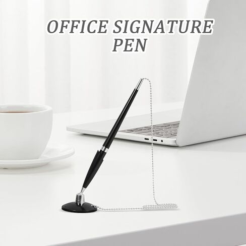 قلم حبر جاف ثابت من Yardwe Desk مع سلسلة قلم توقيع سطح المكتب الأسود للاستخدام في الفنادق والمكاتب للاستقبال والبنك in Kuwait
