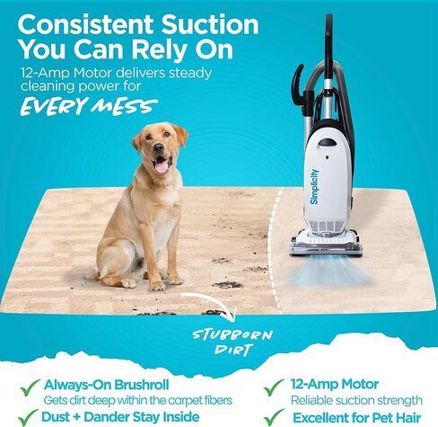 Simplicity Vacuums Allergy Bagged Vacuum Cleaner for Carpet and Hardwood, Multi Surface Upright Vacuum Cleaner with Certified HEPA Vacuum, Pet Vacuum, S20EZM in Saudi Arabia