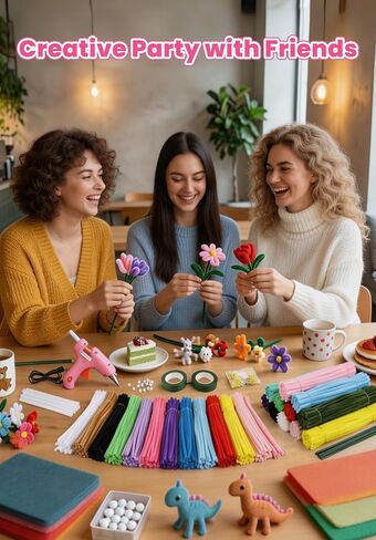 Gloruoia 1700pcs Pipe Cleaners Kit, 7mm Chenille Stems in 17 Colors, DIY Flower Bouquet Making for Crafts, Decorations, School Activities and Creative Projects in Saudi Arabia