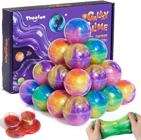 هدايا الحفلات من Theefun Slime، 24 قطعة من كرات Galaxy Slime القابلة للتمدد وغير اللزجة لعيد الميلاد للأطفال، ألعاب حسية DIY ألعاب المعجون لتخفيف التوتر، جوائز الفصول الدراسية للفتيات والأولاد in Kuwait