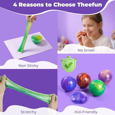 هدايا الحفلات من Theefun Slime، 24 قطعة من كرات Galaxy Slime القابلة للتمدد وغير اللزجة لعيد الميلاد للأطفال، ألعاب حسية DIY ألعاب المعجون لتخفيف التوتر، جوائز الفصول الدراسية للفتيات والأولاد in Kuwait
