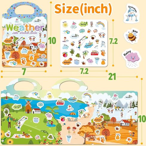 6 Sets Reusable Sticker Book for Toddlers 3-6, Jelly Sticker Books for Toddler, Travel Sticker Activity Toys for Kids 3 4 5 6 Years Old Girls & Boys in Saudi Arabia