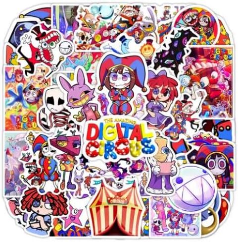 60Pcs Anime Stationery Stickers The Amazing Digital Circus TADC Cute Kawaii Sticker Stationery Manga Student Cartoon Waterproof Graffiti Decorate in Saudi Arabia