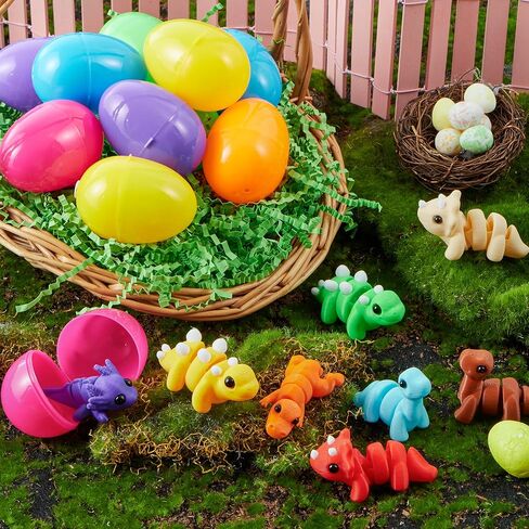 JOYIN 8 قطع بيض عيد الفصح المملوء مسبقًا مع ألعاب مطبوعة ثلاثية الأبعاد ديناصور صغير، ألعاب مفصلية، حشوات السلال لهدايا حفلات الأطفال، بيضة عيد الفصح المحشوة، لوازم جوائز الفصل الدراسي (عمر 8 سنوات فما فوق) in Kuwait