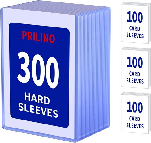 أغلفة بطاقات 600 قيراط للبطاقات - أدوات تحميل علوية 35pt 3 × 4 بوصة، واقيات بطاقات بلاستيكية صلبة، حاملات تحميل علوية ممتازة للتحصيل (300 أداة تحميل علوية + 300 حافظة قرش) in Kuwait