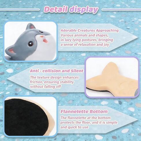 Cute Door Stoppers 2 Pack, Cat & Hedgehog Door Stops for Bottom of Door, Resin Decorative Door Stopper for Home Office Bedroom, Non-Slip Heavy Duty Door Stop in Saudi Arabia