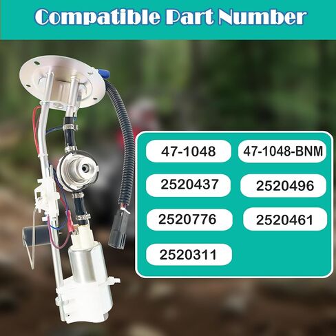 مجموعة مضخة الوقود EFI تناسب Polaris Sportsman 700 X2 800 EFI 4X4 ATV 47-1048 وحدة مضخة الوقود الكاملة 5-Bolt، Sportsman X2 500 2006، 47-1048-BNM، 471048، 2520496 2520776 2520311 2005 2006 2007 2008 in Kuwait