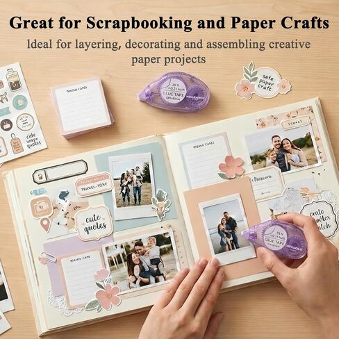 Scrapbook Tape, Set of 6 Pack Double Sided Tape Roller, 0.31 in x 32 Feet Glue Tape Roller, Tape Runner for Scrapbooking, Craft Supplies, Gift Wrapping, Photo Tape and Paper Art. in Saudi Arabia