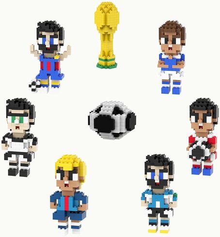 مجموعة مكعبات بناء كأس العالم 2026 مكونة من 8 قطع لبطولة كرة القدم، لعبة رياضية STEM مع نماذج الكأس واللاعبين، مثالية للأطفال والمراهقين، ديكور مثالي لعرض خزانة الكتب للمعجبين in Kuwait