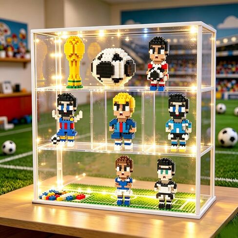 مجموعة مكعبات بناء كأس العالم 2026 مكونة من 8 قطع لبطولة كرة القدم، لعبة رياضية STEM مع نماذج الكأس واللاعبين، مثالية للأطفال والمراهقين، ديكور مثالي لعرض خزانة الكتب للمعجبين in Kuwait