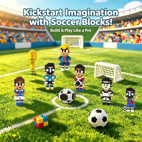 مجموعة مكعبات بناء كأس العالم 2026 مكونة من 8 قطع لبطولة كرة القدم، لعبة رياضية STEM مع نماذج الكأس واللاعبين، مثالية للأطفال والمراهقين، ديكور مثالي لعرض خزانة الكتب للمعجبين in Kuwait